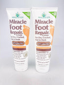 Miracle of Aloe Foot Repair Cream For Dry Cracked Feet 8 Oz Each Lot Of 2