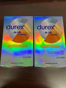 Durex Air Large Wide Fit Natural Rubber Latex Condoms 10 Ct - LOT OF 2 Boxes