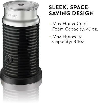 Nespresso Aeroccino 3 Electric Milk Frother - Black