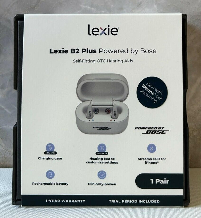 Lexie B2 Plus OTC Hearing Aids Powered by Bose, Rechargeable Self-Fitting