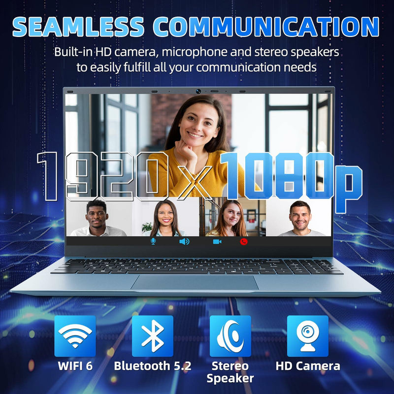 Naclud 15.6 Inch Laptops Windows 11 Laptop 4GB 128GB SSD Celeron N5095 Quad-Core