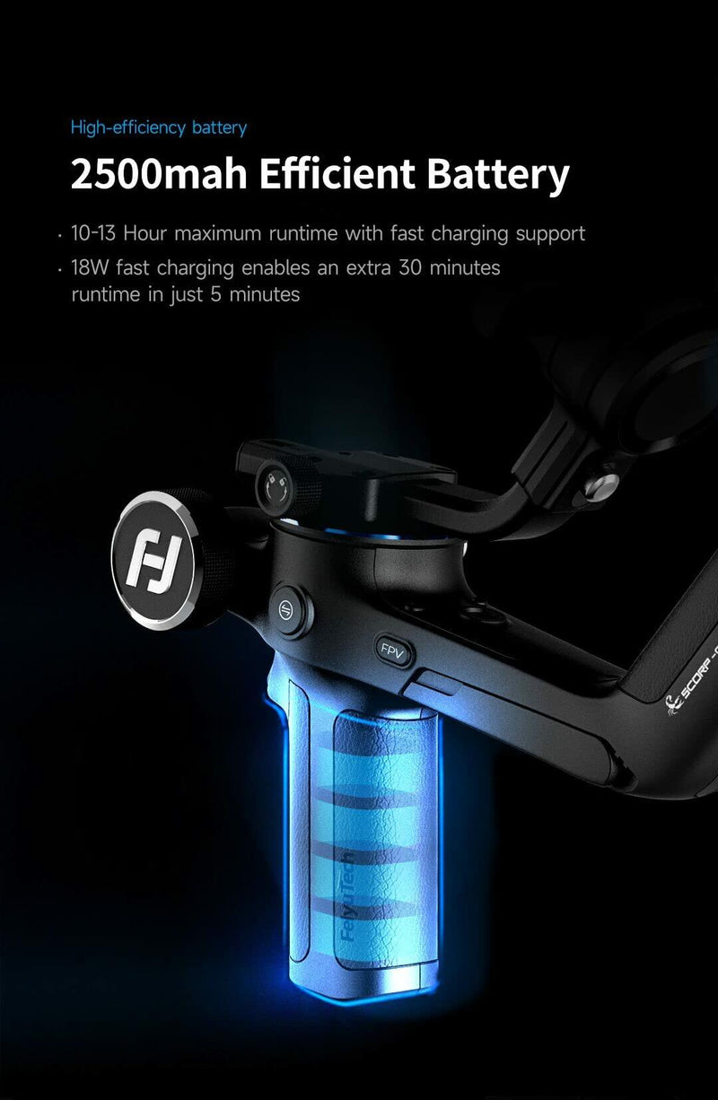 SCORP-C Gimbal Stabilizer for Cameras DSLR Mirrorless 3-Axis 5.5lbs Payload