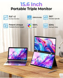 Portable Dual Monitors - 15.6” 2K Dual Screen Monitor for Laptop(Win/Linux),...