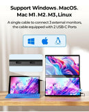 Portable Dual Monitors - 15.6” 2K Dual Screen Monitor for Laptop(Win/Linux),...