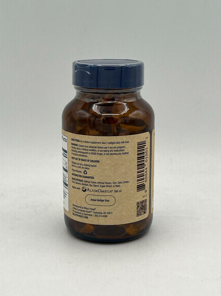 Wiley’s Finest ~ Wild Alaskan Fish Oil ~ Peak DHA ~ 120 Softgels ~ Sealed