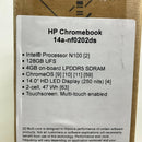 NEW HP 14a-nf0202ds 14" HD LED Chromebook Laptop Intel N100 128GB UFS 4GB