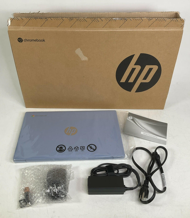 NEW HP 14a-nf0202ds 14" HD LED Chromebook Laptop Intel N100 128GB UFS 4GB