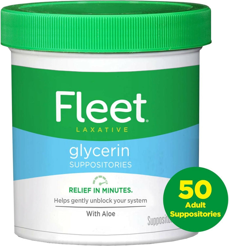 Fleet Laxative Glycerin Suppositories for Adult 50 Count (Pack of 1)