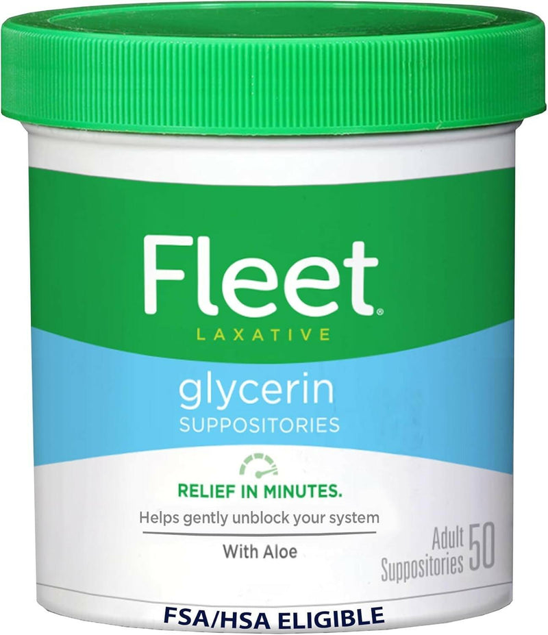 Fleet Laxative Glycerin Suppositories for Adult 50 Count (Pack of 1)