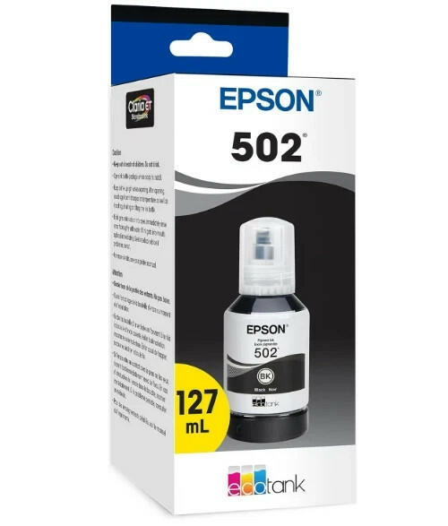 EPSON 502 Ink Bottle Exp 2025 ( 127ml ) Black - Genuine (Sealed)