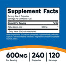 Nutricost Alpha Lipoic Acid - 600mg Per Serving - 240 Capsules
