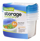 Easy Pack Deep Round Reuseable, Disposable 25-Ounce Food Storage Containers and Lids, 4-Pack