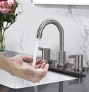 Phiestina 2 Handle 3 Hole 8 Inch Bathroom Faucet Metal Pop-Up Drain WF015-1-BN