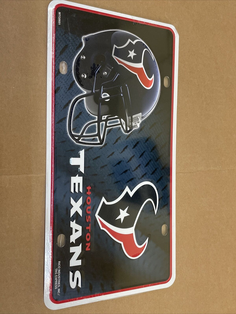 football helmet car tags Houston Texans 12x6 Auto Metal License Plate Tag CAR TRUCK
