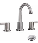 Phiestina 2 Handle 3 Hole 8 Inch Bathroom Faucet Metal Pop-Up Drain WF015-1-BN